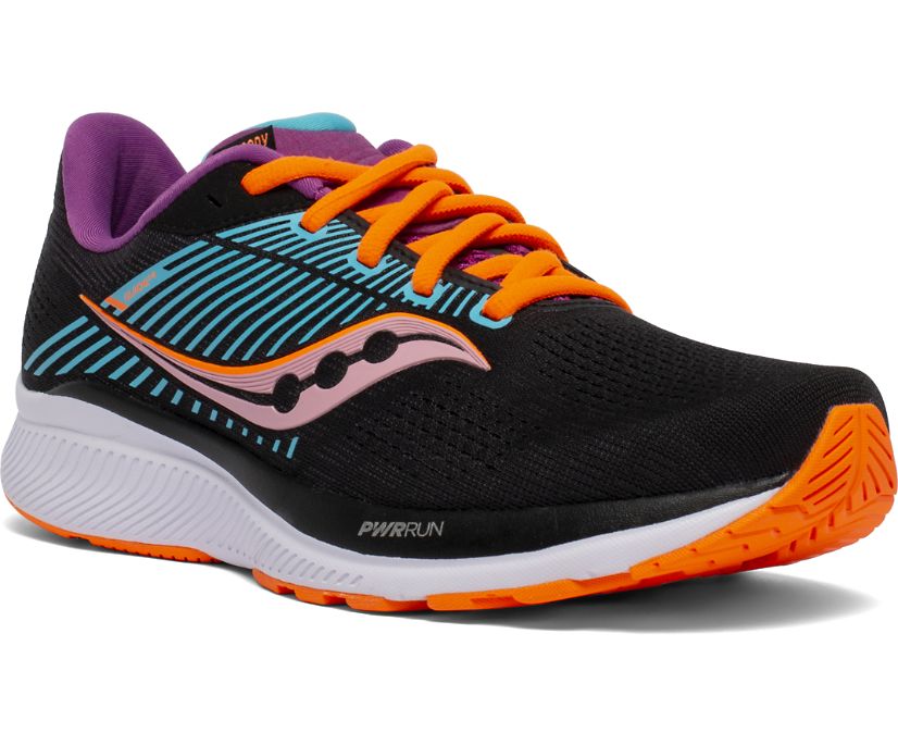 Women's Saucony Guide 14 Running Shoes Black / Orange | Singapore 144FDNM